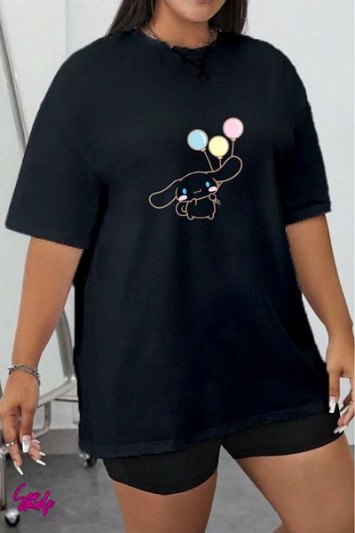 SevMode In the Cart, 1 T-Shirt Is a Gift for Purchases of 5 or More - Cartoon Character Printed Large Size T-Shirt