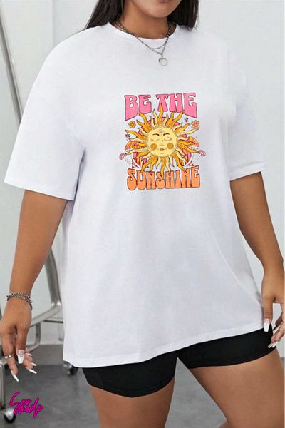 SevMode In Cart 5 and Above Purchases Get 1 T-Shirt Gift - Sunshine Printed Large Size T-Shirt