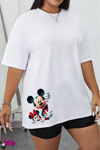 SevMode In the Cart, 1 T-Shirt Is a Gift for Purchases of 6 or More - Cartoon Character Printed Large Size T-Shirt