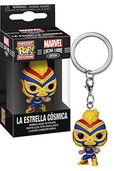 Funko 53894 POP Keychain Luchadores-Captain Marvel, Multicolour