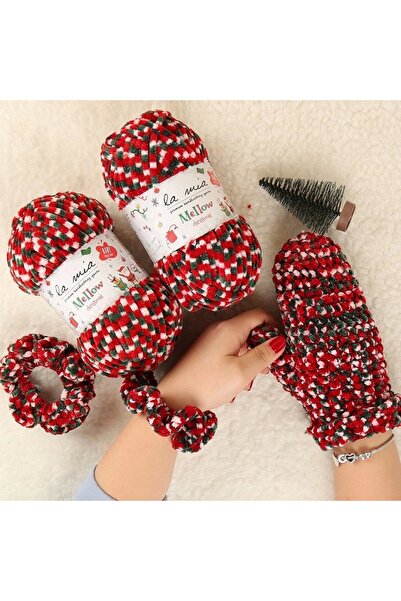 La Mia Yarn La Mia Mellow Christmas Gümüş simli El Örgü İpi -
