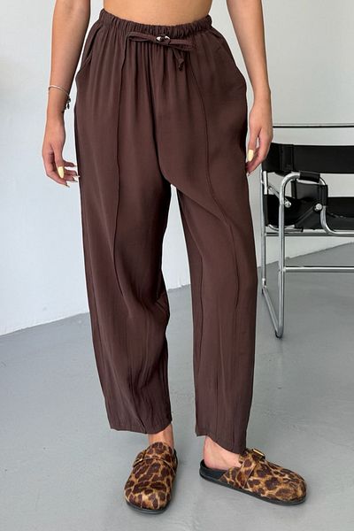 adba style 4027 Modal Cupra Women's Pants with Elastic Waistband