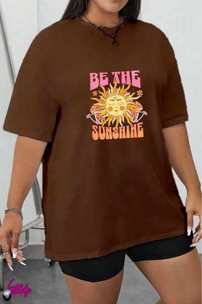SevMode In Cart 6 and Above Purchases Get 1 T-Shirt as a Gift - Sunshine Printed Large Size T-Shirt