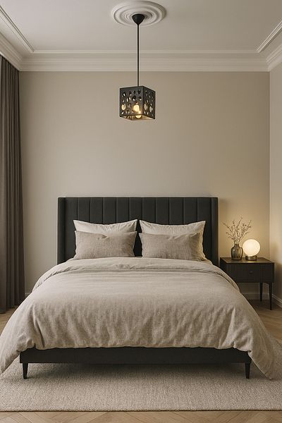 ARTILED Modern Black Metal Circle Patterned Single Pendant Lamp Chandelier