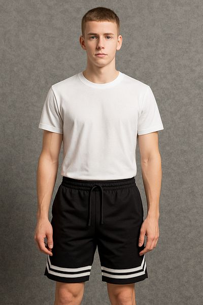 NEW TRENDY COLLECTİON New Season Unisex Honeycomb Textured Premium Cotton Shorts - Molded Comfortable Self Patterned