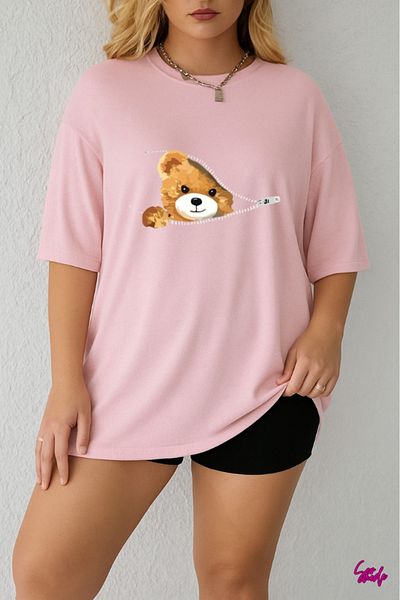SevMode 1 T-Shirt Is a Gift for Purchases of 6 or More in the Cart - Teddy Bear Printed Large Size T-Shirt