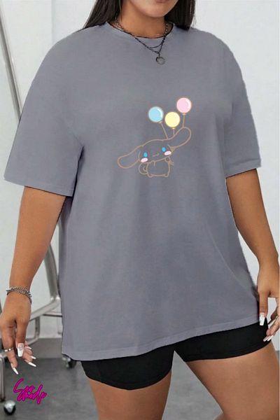 SevMode In the Cart, 1 T-Shirt Is a Gift for Purchases of 6 or More - Cartoon Character Printed Large Size T-Shirt