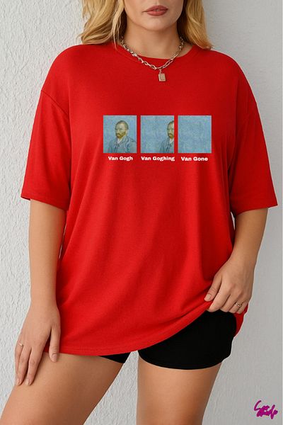 SevMode In Cart 6 and Above Purchases Get 1 T-Shirt as a Gift - Van Gogh Printed Large Size T-Shirt
