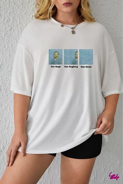 SevMode In Cart 5 and Above Purchases Get 1 T-Shirt as a Gift - Van Gogh Printed Large Size T-Shirt