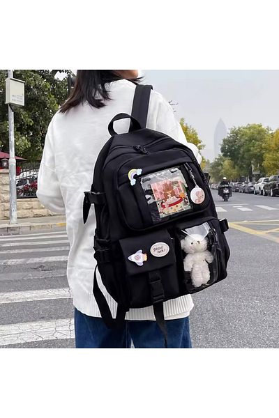 samilon Kawaii Tablet Compartment Durable Oxford College Bag Pen Holder Is a Gift