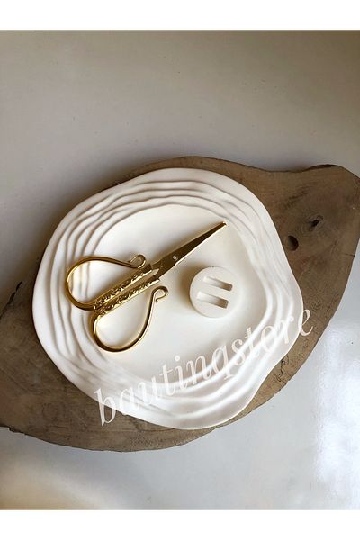 Bautinq Store Handmade Concrete Minimal Engagement Tray Ring Holder(No Scissors)