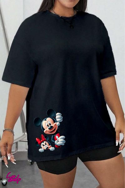 SevMode In the Cart, 1 T-Shirt Is a Gift for Purchases of 5 or More - Cartoon Character Printed Large Size T-Shirt