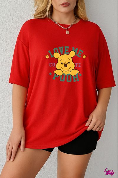 SevMode In the Cart, 1 T-Shirt Is a Gift for Purchases of 6 or More - Love Me Pooh Printed T-Shirt