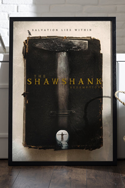 Duvarda Shawshank Redemption Siyah Ahşap Çerçeveli Poster, Film Duvar Tablosu