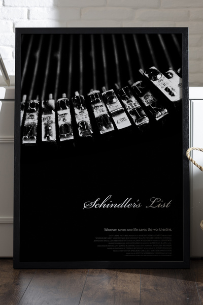 Duvarda Poster cu ramă din lemn negru Lista lui Schindler, pictură murală cu ...