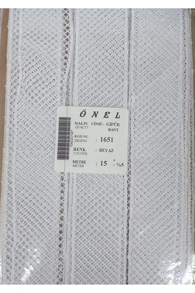 TİCARETSEPETİM Lace Polyester Guipure Tape White 15 Meters Width 3 cm On-1651-B