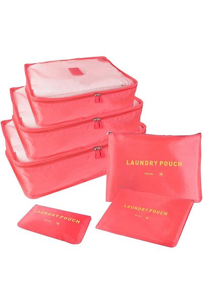 sky -TOUCH 6Pcs Travel Luggage Organizer Packing Cubes Set - Watermelon Red