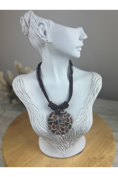 SEDEF TAKI Leopar taşlı el yapımı tasarım kolye