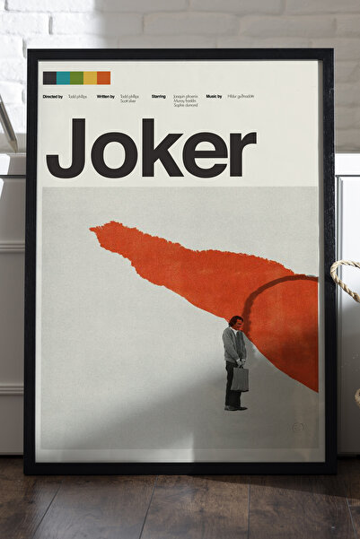 Duvarda Poster cu ramă din lemn negru Joker, pictură murală cu tematică de film