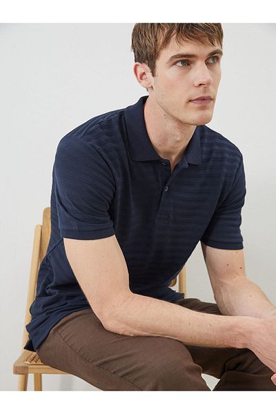 LC Waikiki Νέα σεζόν Polo Collar Striped Pique Ανδρικό Tisort - S5Q462Z8