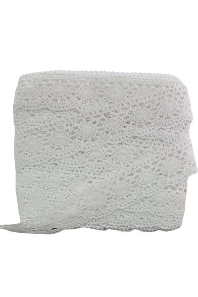 P Parla Kopanaki Lace Width 5 cm Almond Model White 1 Meter