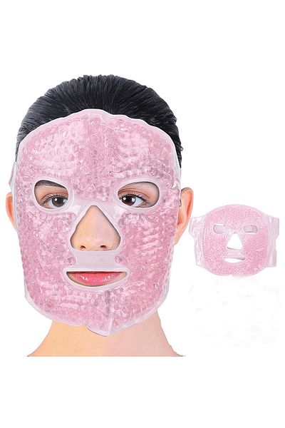 MR RZN STORE Therapy Gel Face Mask Cold and Hot Beaded Adjustable Mask (Pink) (Lisinya)