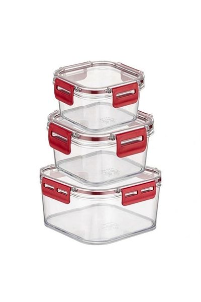 Beruflic 3-Piece Practical Silicone Seal Sturdy Stackable Storage Containers with Leak-Proof Lids
