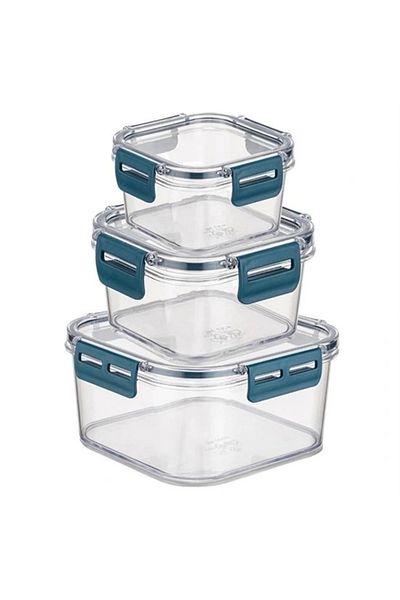 Beruflic 3-Piece Practical Silicone Seal Sturdy Stackable Storage Containers with Leak-Proof Lids