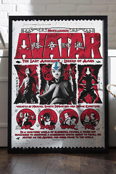 Duvarda Avatar crni poster u drvenom okviru, filmska zidna umetnost
