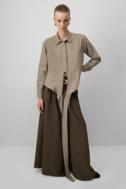 Touché Privé ΚΟΝΤΟ ΠΟΠΛΙΝ ΠΟΥΚΑΜΙΣΟ ΜΕ ΖΩΝΗ