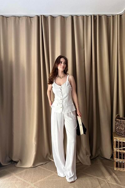 lizge giyim LINEN PALAZZO PANTALON