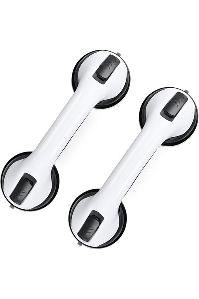 COOYA 2 Pack Shower Handle, 12 inch Grab Bars, Strong Hold Suction Cup Handle, No-Punch Bathroom Handrail