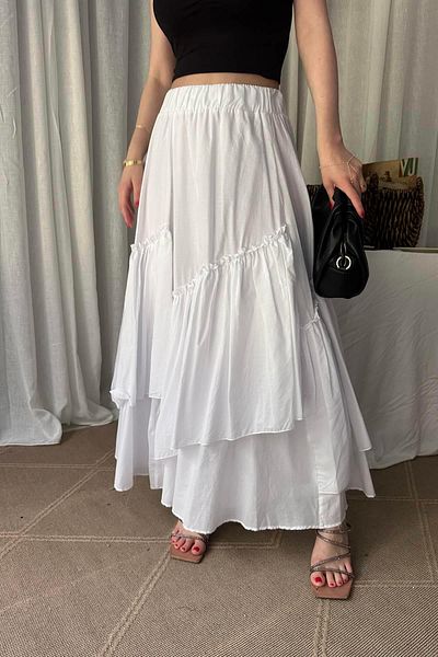 lizge giyim Verev Katlibüzgü Detailed Skirt