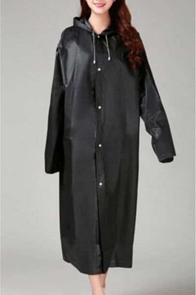 Beruflic Eva Black Overcoat Raincoat