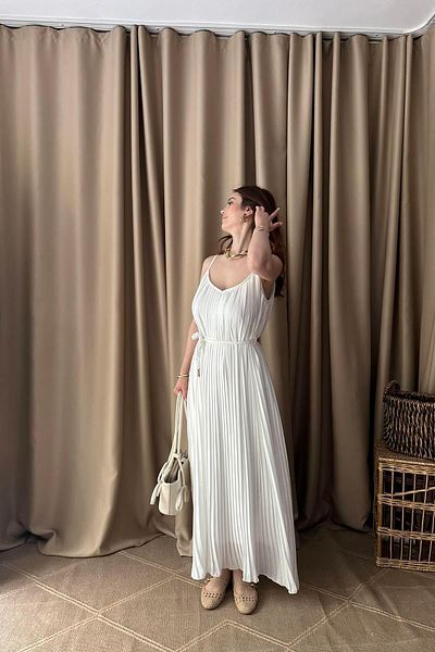 lizge giyim Strappled Pleated Dress