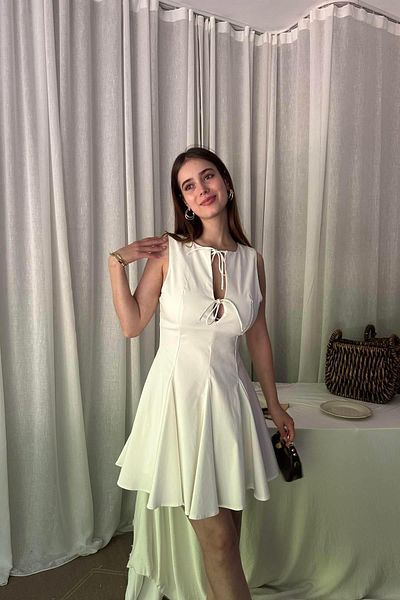 lizge giyim Flare Skirt Bow Short Dress