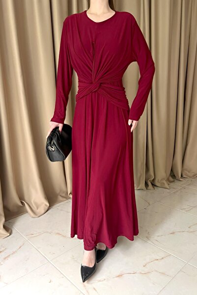 lizge giyim KRUVAZE GEÇMELİ SANDY ELBİSE