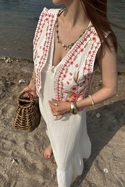 lizge giyim Embroidery Detailed Vest
