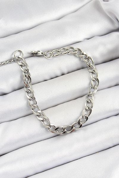 Dazzlecave 316L Stainless Steel Men's Bracelet – Silver Color Classic Chain Model