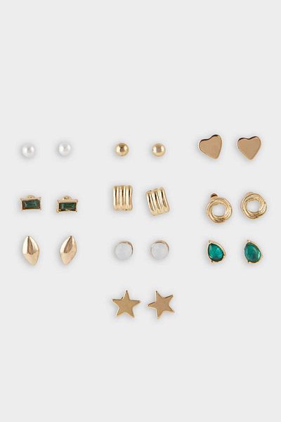DeFacto Women's 10 Gold Earrings F5987Axns