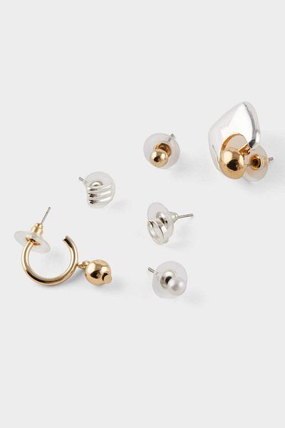 DeFacto Women's 6-Piece Gold Earrings F5984Axns