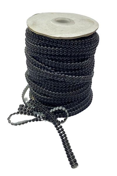 P Parla 1 cm Pearl Eni - Sewable and Sequential Black 1 Meter