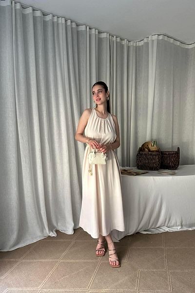 lizge giyim Belt detail dress