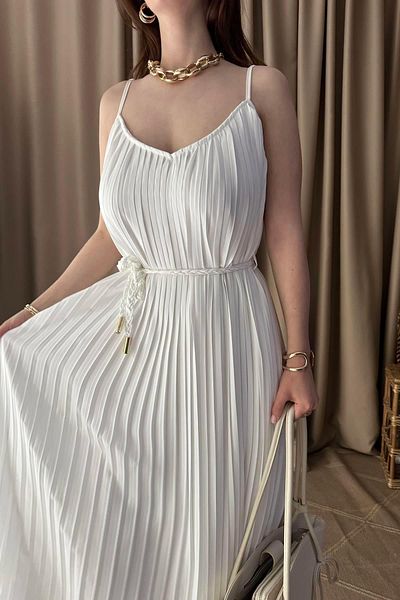 lizge giyim Strappled Pleated Dress