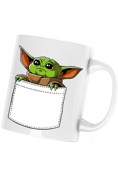 OEM Cana Baby Yoda White Pocket, Star Wars, alba, 330 ml