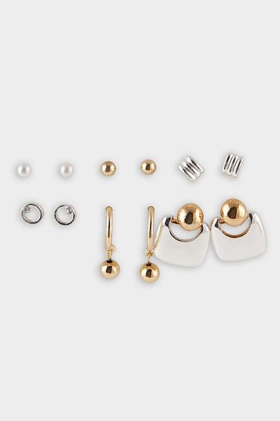 DeFacto Women's 6-Piece Gold Earrings F5984Axns