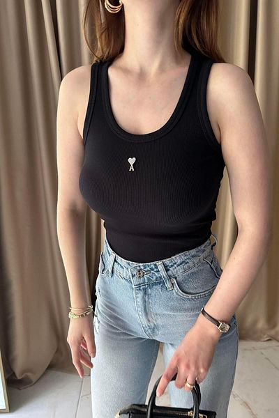lizge giyim Heart Accessories Detailed U-Neck Tank Top