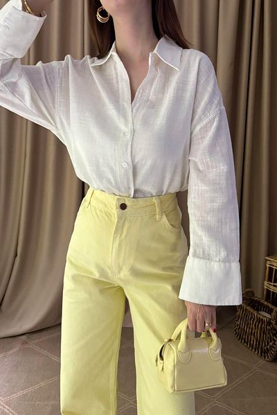 lizge giyim OVERSIZE LINEN SHIRT
