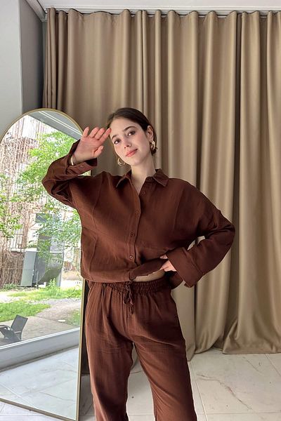 lizge giyim Oversize Muslin Shirt