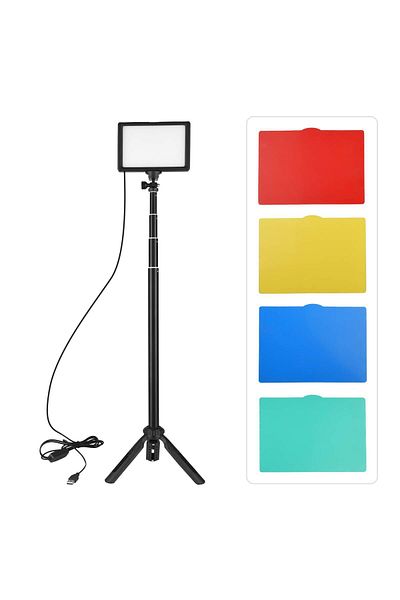 COOYA LED Video Light Kit Photography Lighting 120pcs Beads 14-Level Dimmable with Adjustable Height Stand